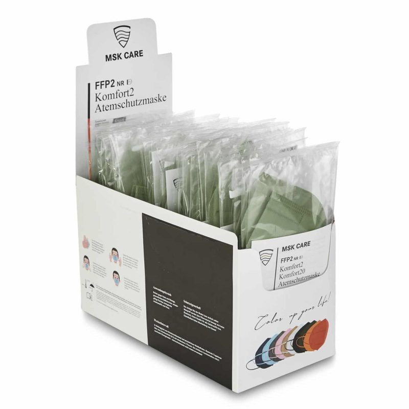 FFP2 Masken Olivgrün Displaybox 50er