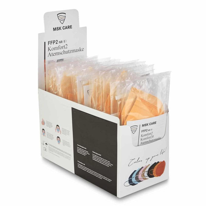 FFP2 Masken Orange Displaybox 50er