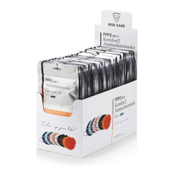 FFP2 Masken Orange Silberbox 50er