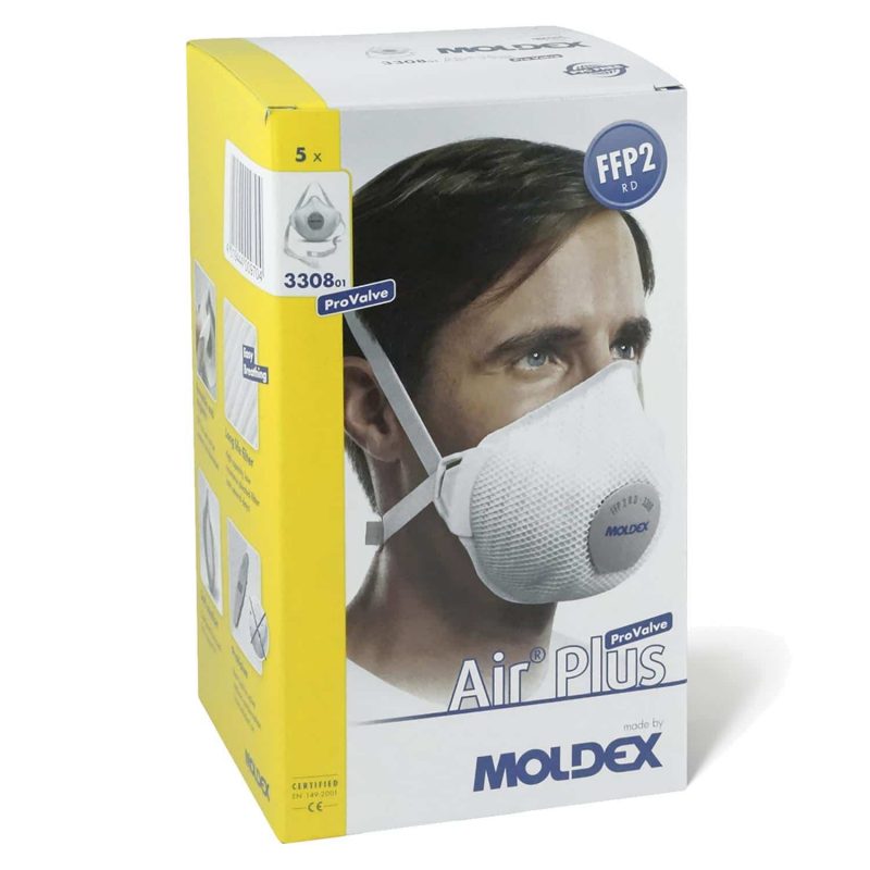Moldex FFP2 Maske Air Plus Pro Valve - Dichtlippe und Ventil R D - 5er Box – Bild 3