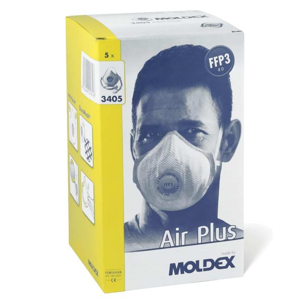 Moldex FFP3 Maske Air Plus mit Klimaventil R D - 5er Box – Bild 3