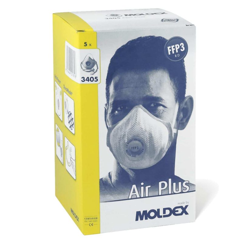 Moldex FFP3 Maske Air Plus mit Klimaventil R D - 5er Box – Bild 3