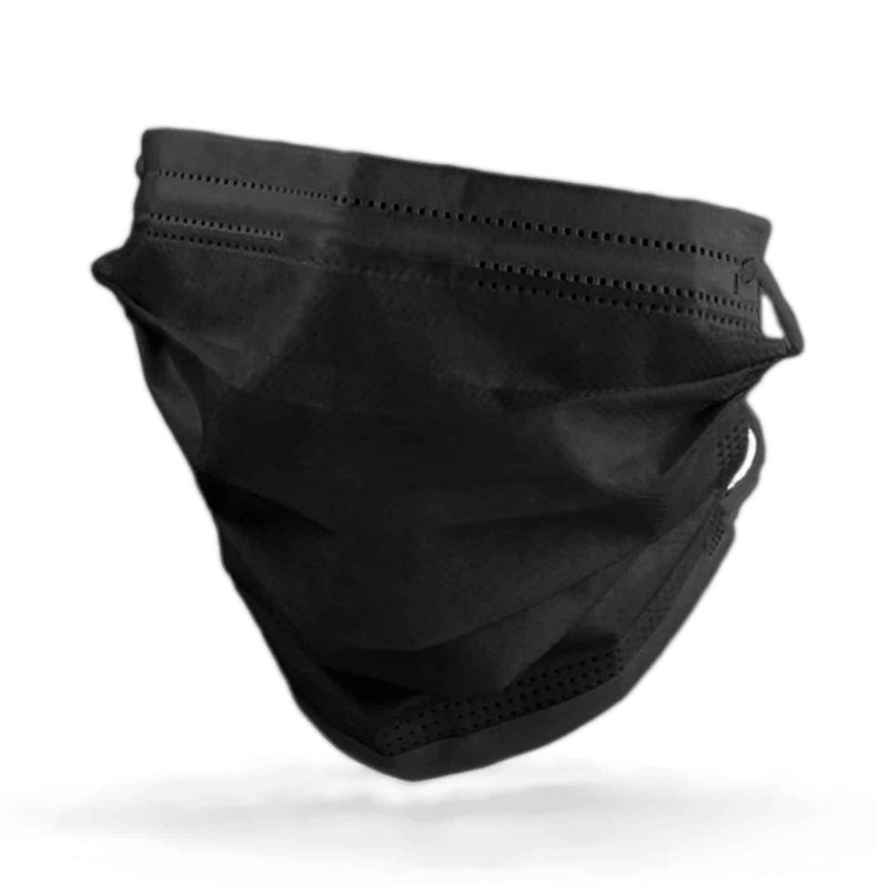Atemschutz-OP-Masken schwarz - 50er Spar-Set 3-lagig
